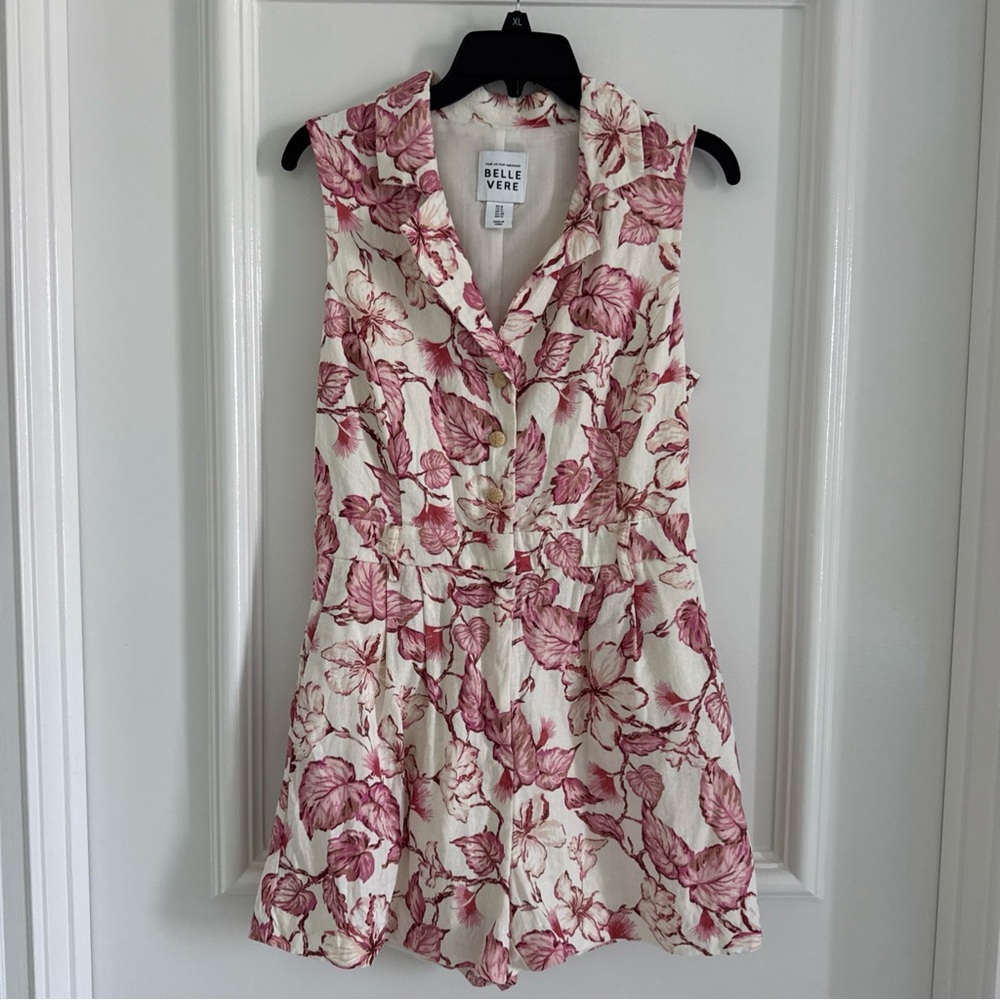 Belle Vere Pink & White Floral Romper Size US 8 | EU 38